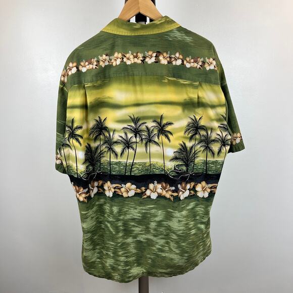 Vintage Hawaiian Togs Cotton Green Tropical Button Up Men's 2XL - Picture 6 of 7